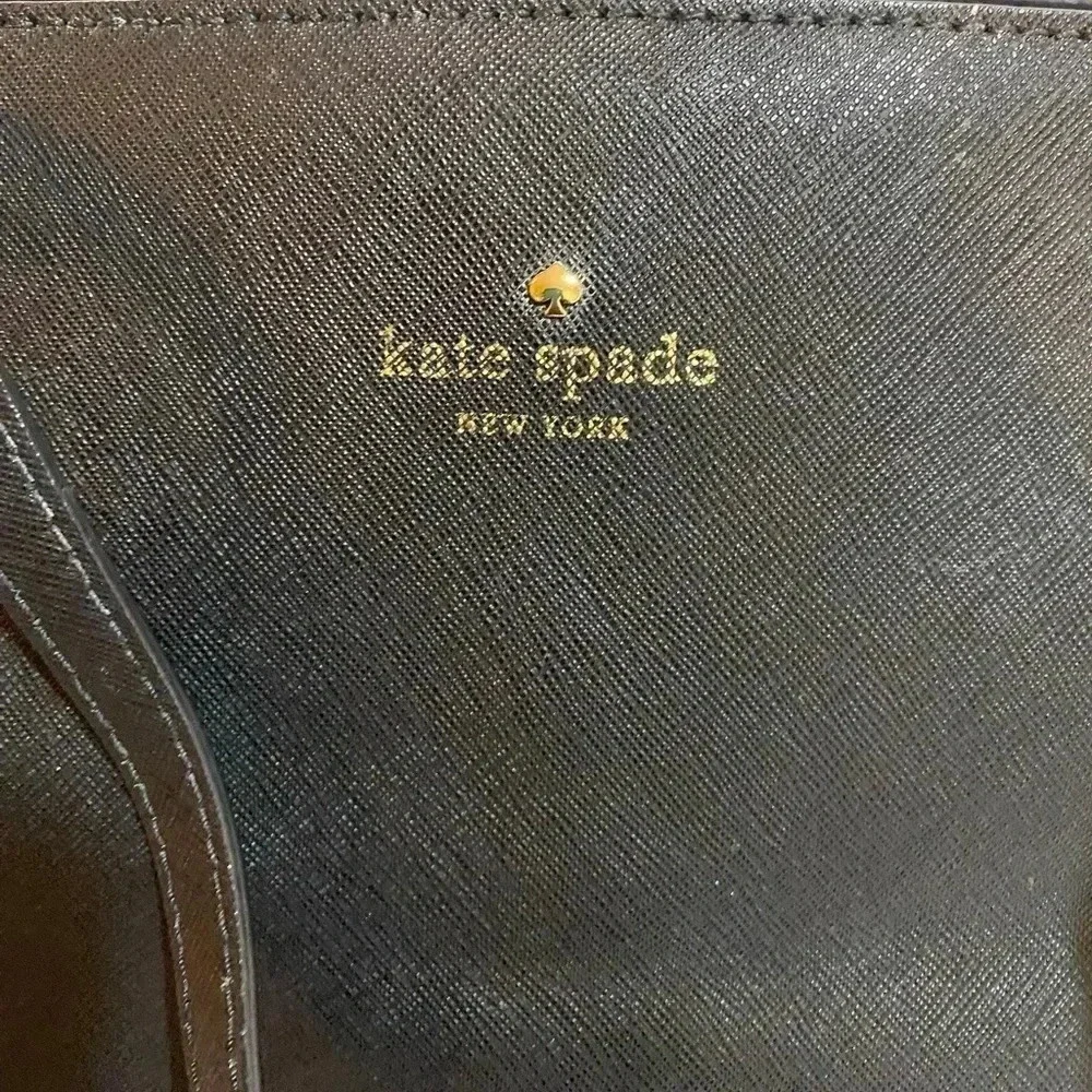 Kate spade black saffiano leather tote handbag